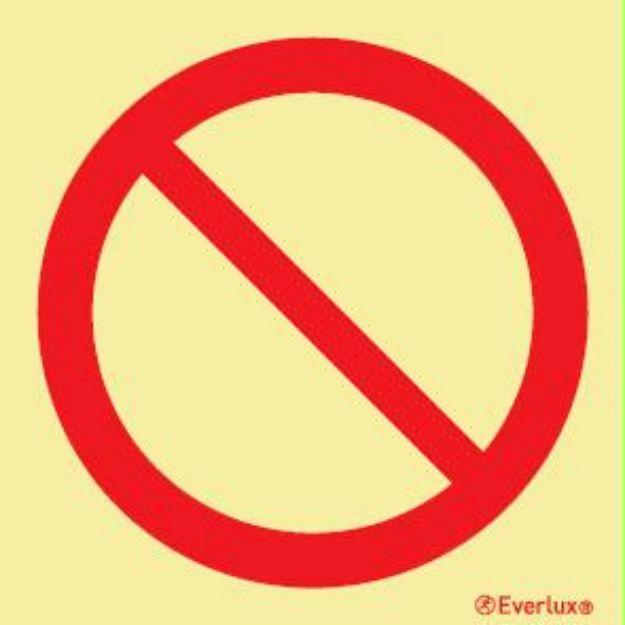 Prohibition, symbol, white vinyl, General prohibit